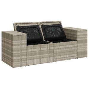 vidaXL Canapé de jardin 2 places avec coussins Gris clair résine tressée