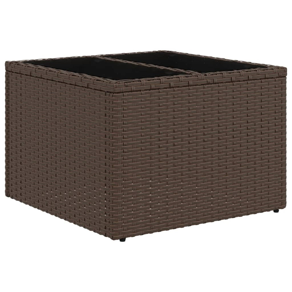 Gartentisch Braun Poly Rattan 55x55 cm