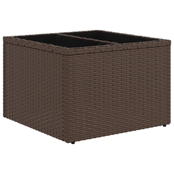 Gartentisch Braun Poly Rattan 55x55 cm