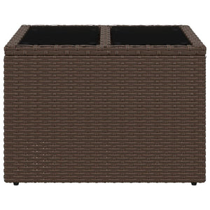 Gartentisch Braun Poly Rattan 55x55 cm