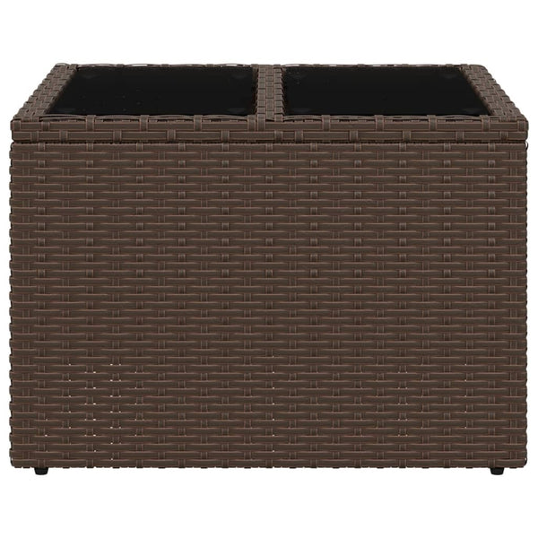 Gartentisch Braun Poly Rattan 55x55 cm