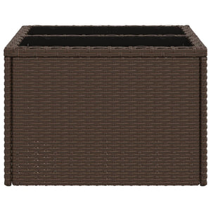 Gartentisch Braun Poly Rattan 55x55 cm