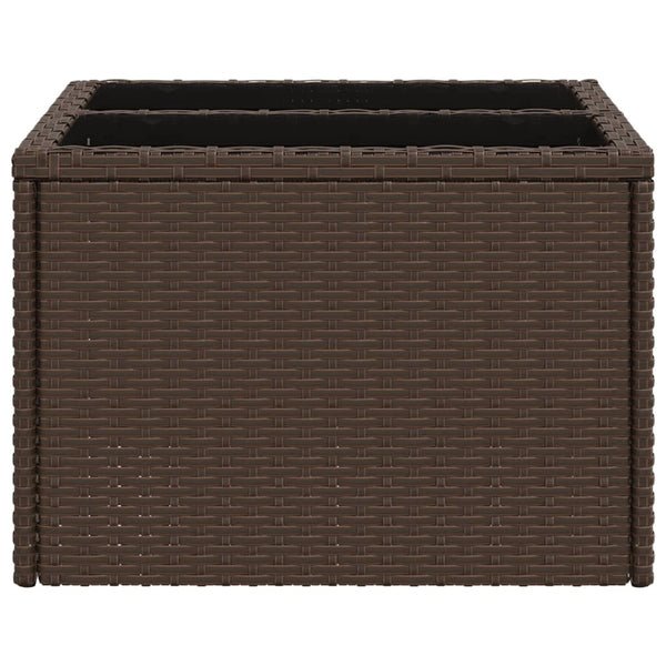 Gartentisch Braun Poly Rattan 55x55 cm