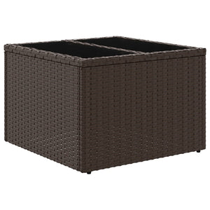 Gartentisch Braun Poly Rattan 55x55 cm
