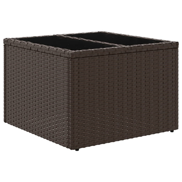 Gartentisch Braun Poly Rattan 55x55 cm