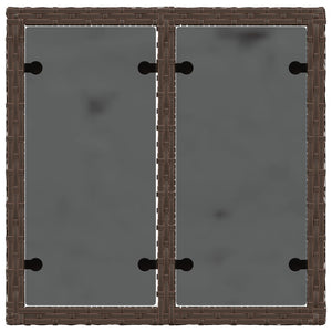 Gartentisch Braun Poly Rattan 55x55 cm