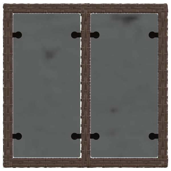 Gartentisch Braun Poly Rattan 55x55 cm
