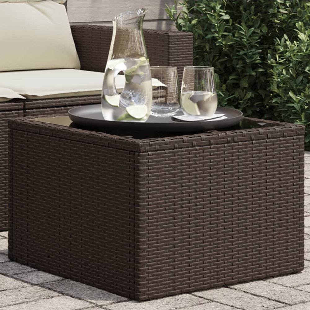 Gartentisch Braun Poly Rattan 55x55 cm