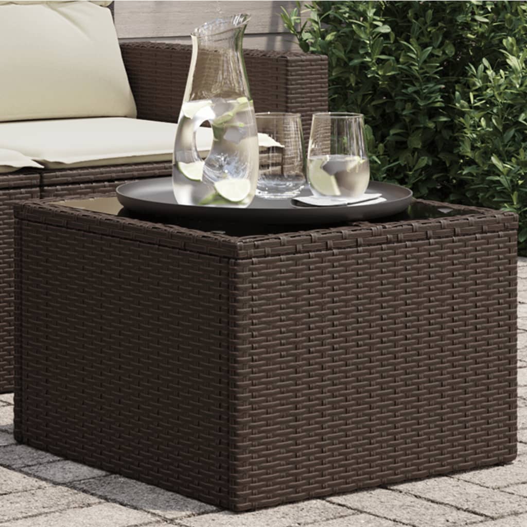 Gartentisch Braun Poly Rattan 55x55 cm