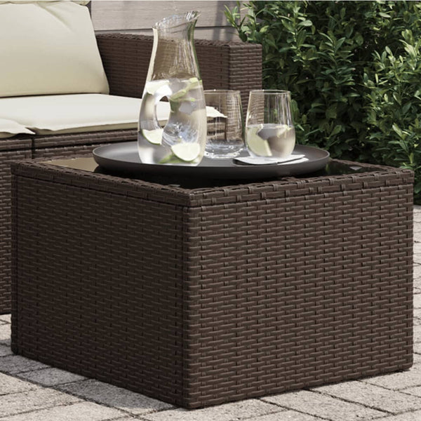 Gartentisch Braun Poly Rattan 55x55 cm