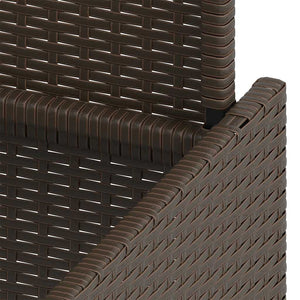 Gartentisch Braun Poly Rattan Glasplatte 100x55 cm
