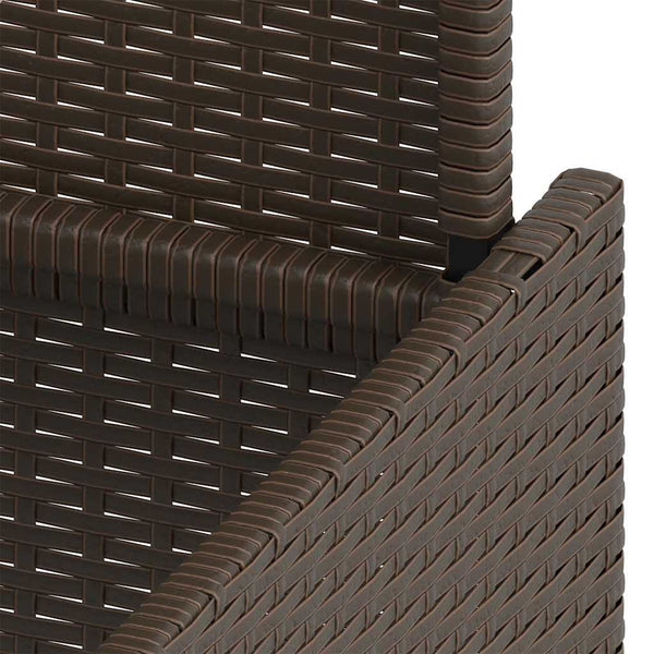 Gartentisch Braun Poly Rattan Glasplatte 100x55 cm