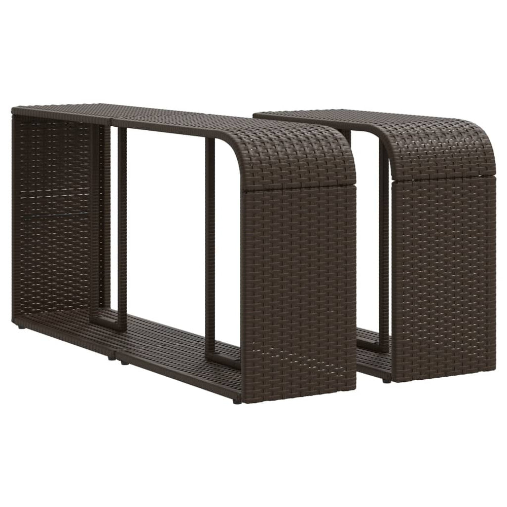 vidaXL Étagères d'extérieur 2 pcs Marron Résine tressée