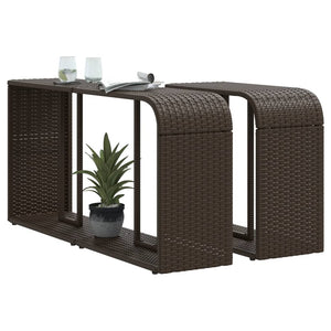 2er Set Outdoor Regale Braun Poly Rattan