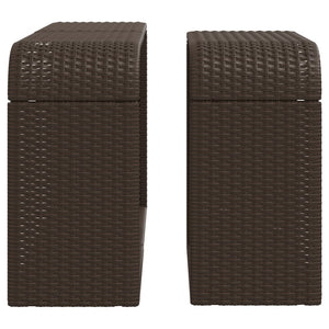 2er Set Outdoor Regale Braun Poly Rattan