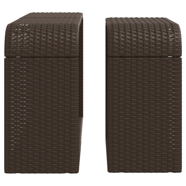 2er Set Outdoor Regale Braun Poly Rattan