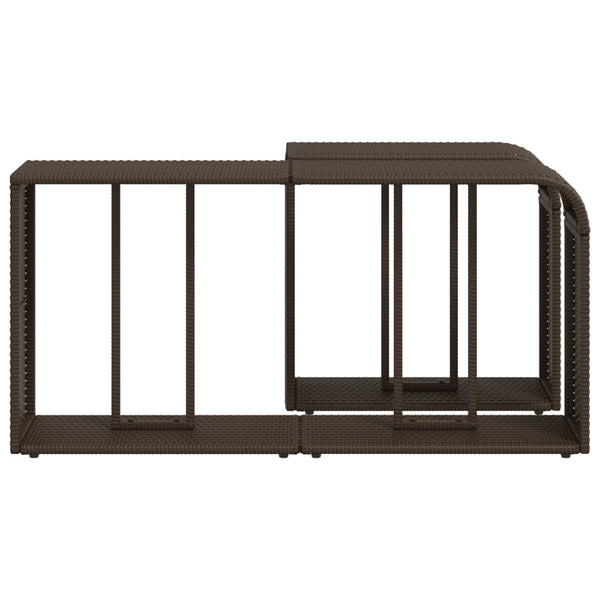 2er Set Outdoor Regale Braun Poly Rattan