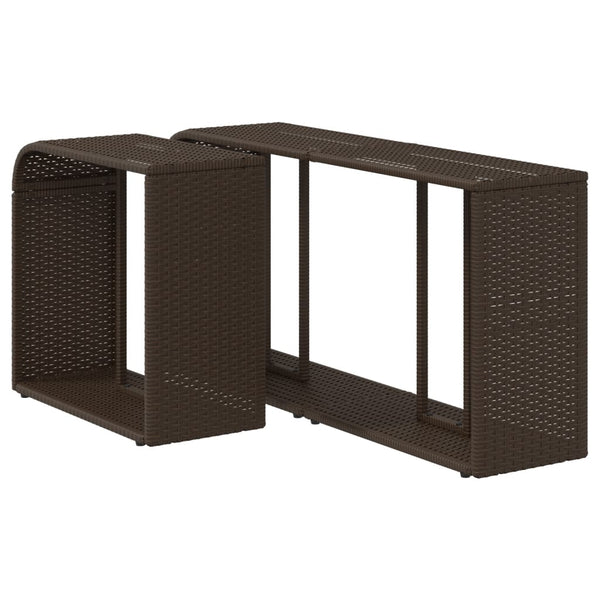 2er Set Outdoor Regale Braun Poly Rattan