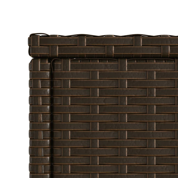 Braun Rattan Garten-Beistelltisch mit Glasplatte