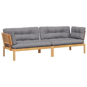 Garten Ecksofa Paletten-Set mit Kissen Akazie