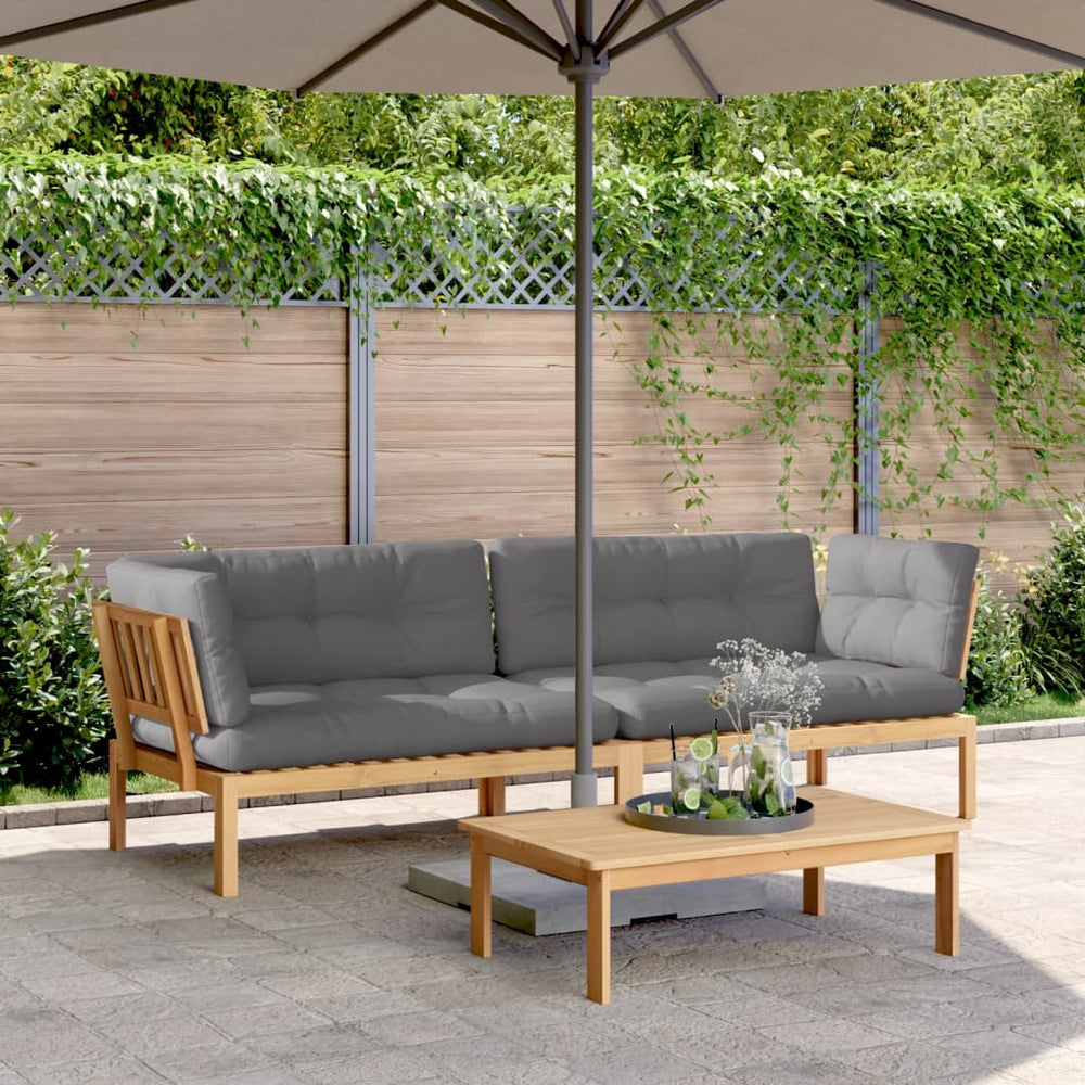 Garten Ecksofa Paletten-Set mit Kissen Akazie