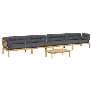 5-tlg Paletten Gartensofa mit Kissen Akazienholz