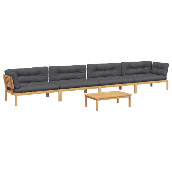 5-tlg Paletten Gartensofa mit Kissen Akazienholz