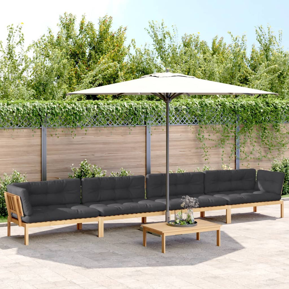 5-tlg Paletten Gartensofa mit Kissen Akazienholz