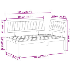 Garten Ecksofa aus Akazienholz