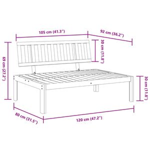 Garten Mittelsofa Akazie Massivholz