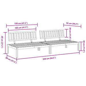 Garten Mittelsofas aus Paletten Akazie 2er Set
