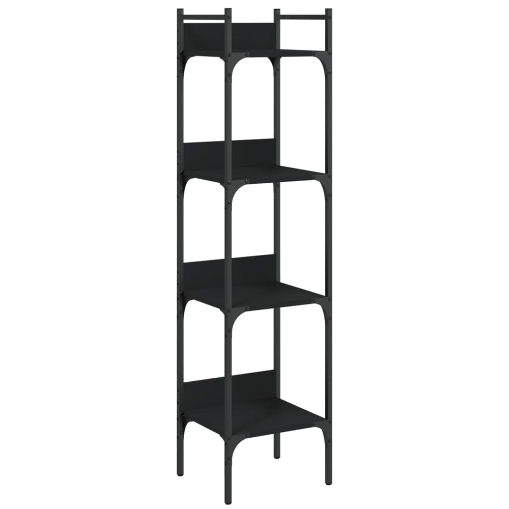vidaXL Bibliothèque 4 étagères Noir 35x30x138,5 cm Bois d'ingénierie