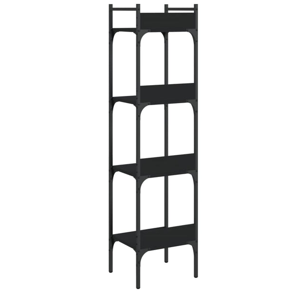 Schwarzes Bücherregal mit 4 Böden