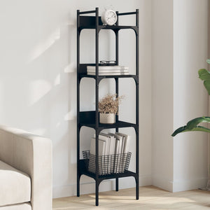 Schwarzes Bücherregal mit 4 Böden