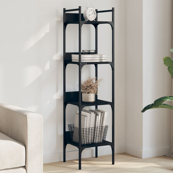 Schwarzes Bücherregal mit 4 Böden