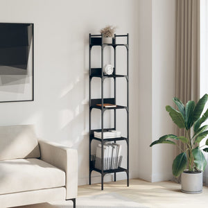 Bücherregal Schwarz 5 Böden 174 cm Hoch