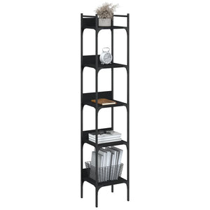 Bücherregal Schwarz 5 Böden 174 cm Hoch