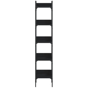 Bücherregal Schwarz 5 Böden 174 cm Hoch