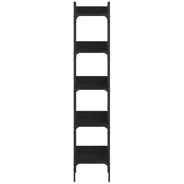Bücherregal Schwarz 5 Böden 174 cm Hoch