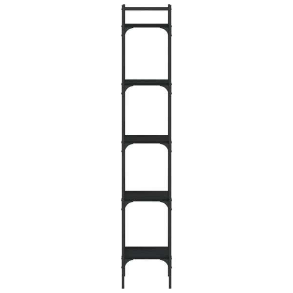 Bücherregal Schwarz 5 Böden 174 cm Hoch