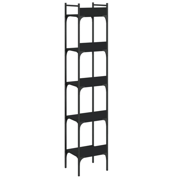 Bücherregal Schwarz 5 Böden 174 cm Hoch