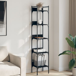 Bücherregal Schwarz 5 Böden 174 cm Hoch