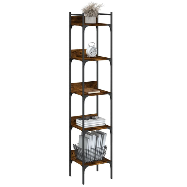 Bücherregal Räuchereiche, 5 Böden, 174 cm hoch