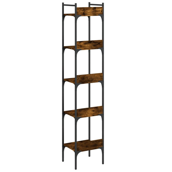 Bücherregal Räuchereiche, 5 Böden, 174 cm hoch