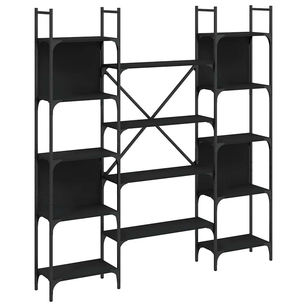 vidaXL Étagère à livres noire 155,5x24x166,5 cm Aggloméré