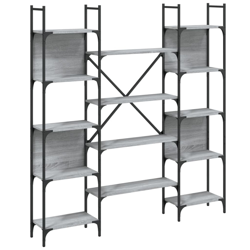 vidaXL Bibliothèque gris Sonoma 155,5x24x166,5 cm Aggloméré