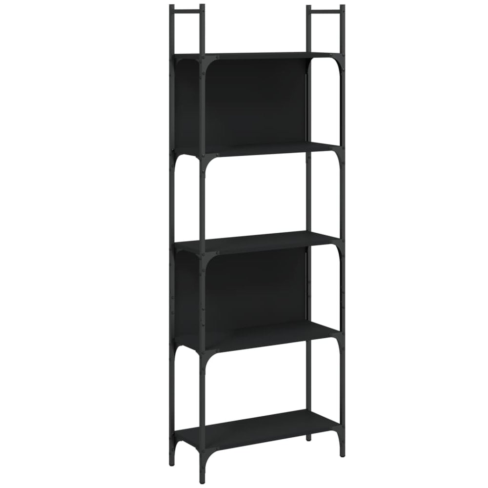 vidaXL Bibliothèque à 5 niveaux Noir 60,5x24x166,5 cm Bois d'ingénierie