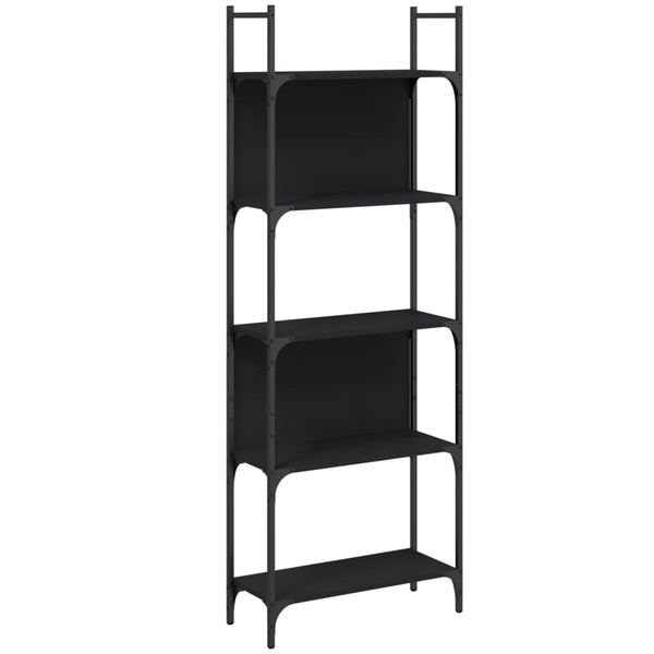 Bücherregal Schwarz mit 5 Böden