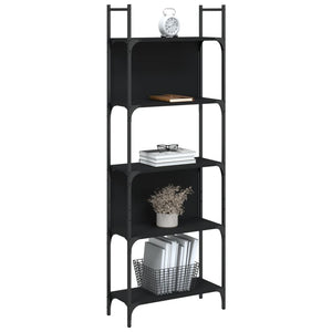 Bücherregal Schwarz mit 5 Böden