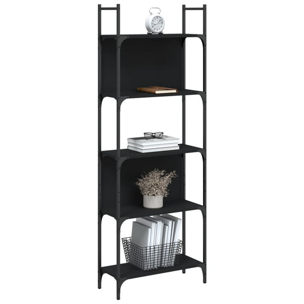 Bücherregal Schwarz mit 5 Böden